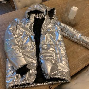 Silver puffy coat